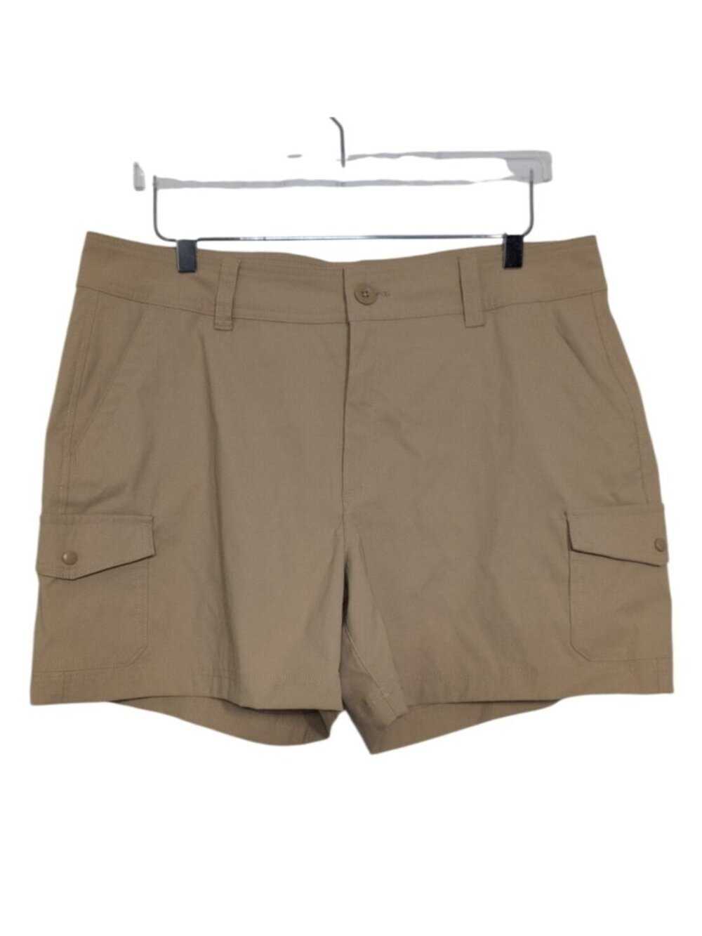 Eddie Bauer Cargo Shorts Womens Size 16 Beige Casual Outdoor Nylon Stretch NWOT